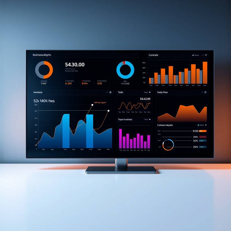 A dashboard displaying business analytics data