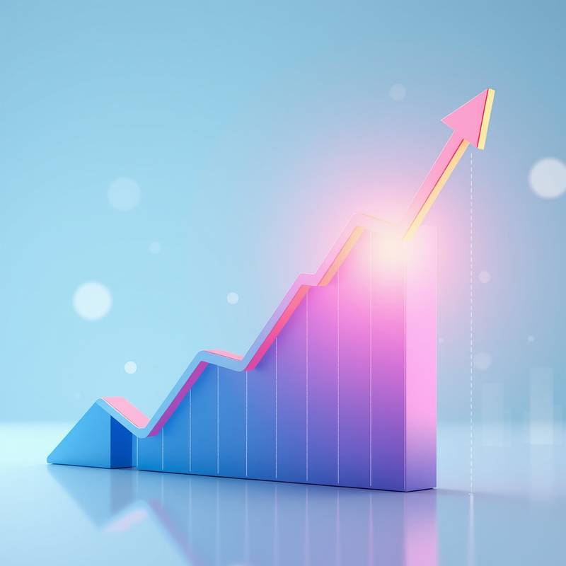 A graph trending upwards representing digital marketing success