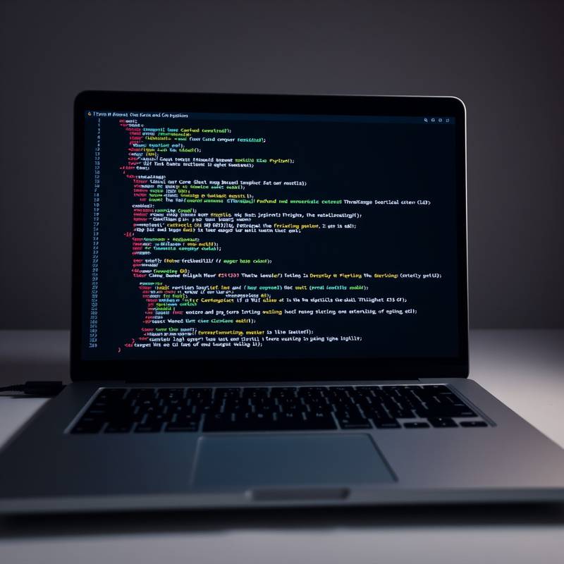 A laptop displaying Python code